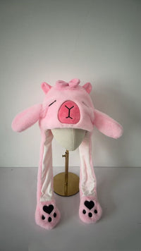 Cartoon Warm Performance Hat With Moving Ears