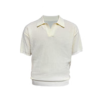 Business Style Polo Collar Stripes Ice Silk Breathable