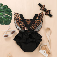 Baby Triangle Rompers Going OutSummer Leopard Print