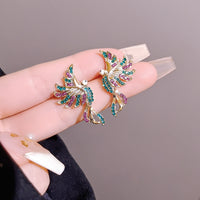 Colorful Auspicious Bird Ear Studs Women's Fashion