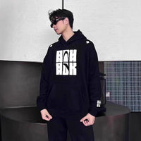 Heather Gray Embroidered Hoodie Mens AutumnWinter