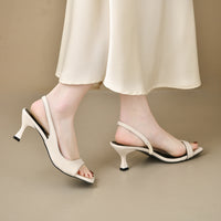 Summer New French Style Square Toe Large Size Sandals Stiletto Sandals