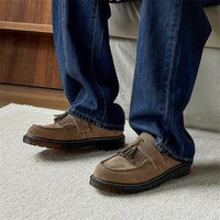 Fur Platform Woven Tassel Men's Shoes Martin Boots