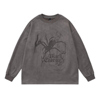 Spider Print Long Sleeve Men's Spring And Autumn Round Neck