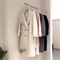 Double-breasted Shoulder Double-sided Wool Overcoat