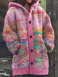Retro Ethnic Print Women's Casual Cloak Coat