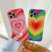 Diagonal Mobile Phone Case Net Red Love Lanyard Soft
