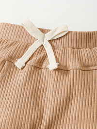 Baby Boy Cotton Hollow Striped Polo Shirt Trousers Suit