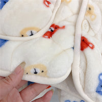 Children's Pajamas Three-layer Thickened Coral Fleece Suit