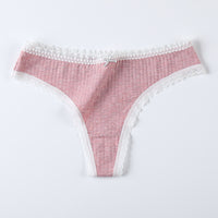 Silk T-shaped Women's Cotton Lace-trimmed T-shaped Panties