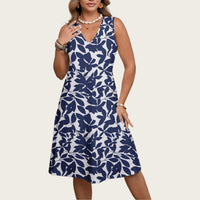 Fashionable Plus-Size Womens Floral Print Dress