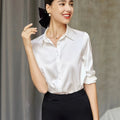 Elegant Satin Long-Sleeve Shirt For Women
