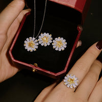 Japanese And Korean Light Luxury S925 Sterling Silver Rings Ear Studs