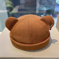 Female Solid Color Cat Ear Japanese Style Personalized Versatile Hat