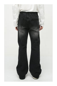 Loose Worn Looking Washed-out Slightly Flared Jeans Men