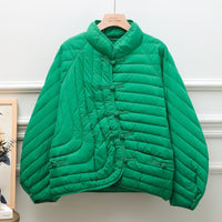Autumn And Winter Ethnic Style Buckle White Duck Down Coat