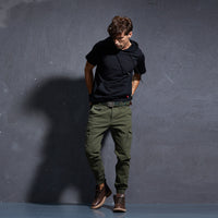 Men's slim solid color trousers