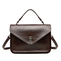 Oil-waxed Leather Vintage New Style Minimalist Fashionable Elegant Womens