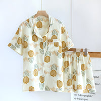 Women's Fashion Simple Short-sleeved Shorts Home Wear Set