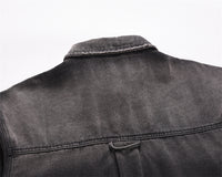 Punk Waste Soil Washed Old Ripped Denim Loose Casual Turn-down Collar Coat