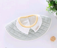 European round bib 360 degree round rotating decorative fake collar baby waterproof saliva towel, bib