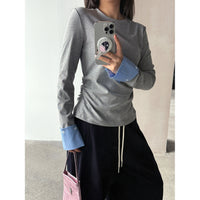 Springautumn Crew Neck Pullover Slim Fit Top