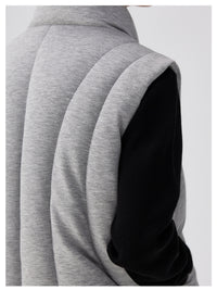 Asymmetrical Deconstructed Soft And Airy Stand-collar Sleeveless Vest