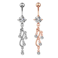 S-shaped Zircon Belly Button Ring Belly Button Nail Piercing Jewelry
