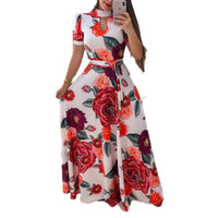 European And American-style Fashion Digital-print Maxi Dress