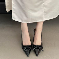 Sweet Bow-Knot Stiletto Pointed-Toe High Heel Sandals