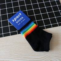Rainbow striped casual socks