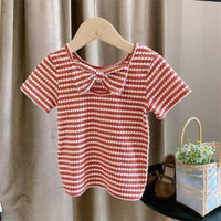 Girls' One-shoulder Puff Sleeve Top Korean Style