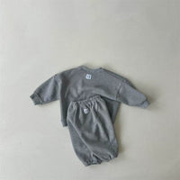 Sweatshirt And Sweatpants Simple Design Trendy Lines Suit Versatile