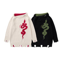 Autumn And Winter Design Sense Niche Women's Diagonal Collar Idle Style Loose And Warm Knitwear