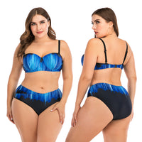 Fat woman underwire big cup ladies swimsuit