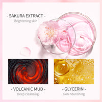 Lai Kou Japanese Cherry Blossom Mud Mask 80g Moisturizing Moisturizing Nourishing Fine Pores