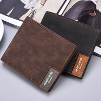 Men's Short Casual Canvas Pattern Thin Wallet