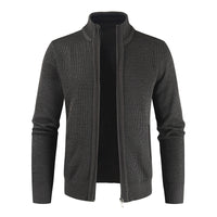 Autumn New Men's Cardigan Coat Casual Stand Collar Solid Color Men's Knitwear