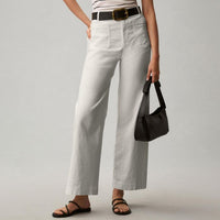 Plus-size High-waisted Slimming Solid-color Suit Pants