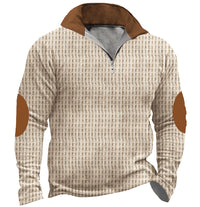 Men's Open Chest Stand Collar 3D Printed Turtleneck Zipper Polo Shirt