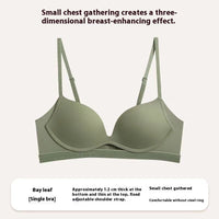Glossy Surface Without A Scratch Nude Feel Women Without Steel Ring Small Breast Push Up Underwear