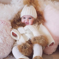 Children's Double Hair Ball Woolen Hat Scarf Set
