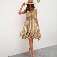 Summer Short Sleeve V Neck Dress