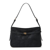 Retro Tote Bag With Belt Buckle Large-capacity Shoulder Bag