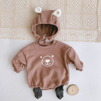 Girls Baby Korean Version Long-sleeved Fart One-piece Romper