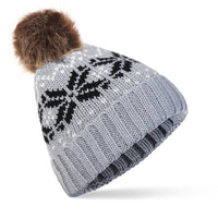 New Big Snowflake Christmas Woolen Hat Warm Hood Knitted Hat