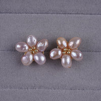Natural Freshwater Pearl Plum Blossom Earrings