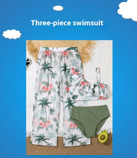 Girls' Flying Gauze Pants Swimsuit Three-piece Suit