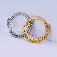 Titanium Alloy Nose Ring Inlaid Half Circle Seamless Piercing Earrings