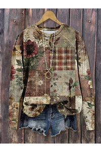 European And American Printing Long Sleeve Casual Top Autumn Winter Sweater